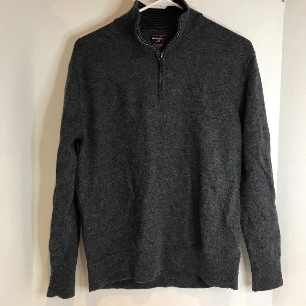 UNTUCKIT MENS MERINO WOOL 1/4 ZIP SWEATER